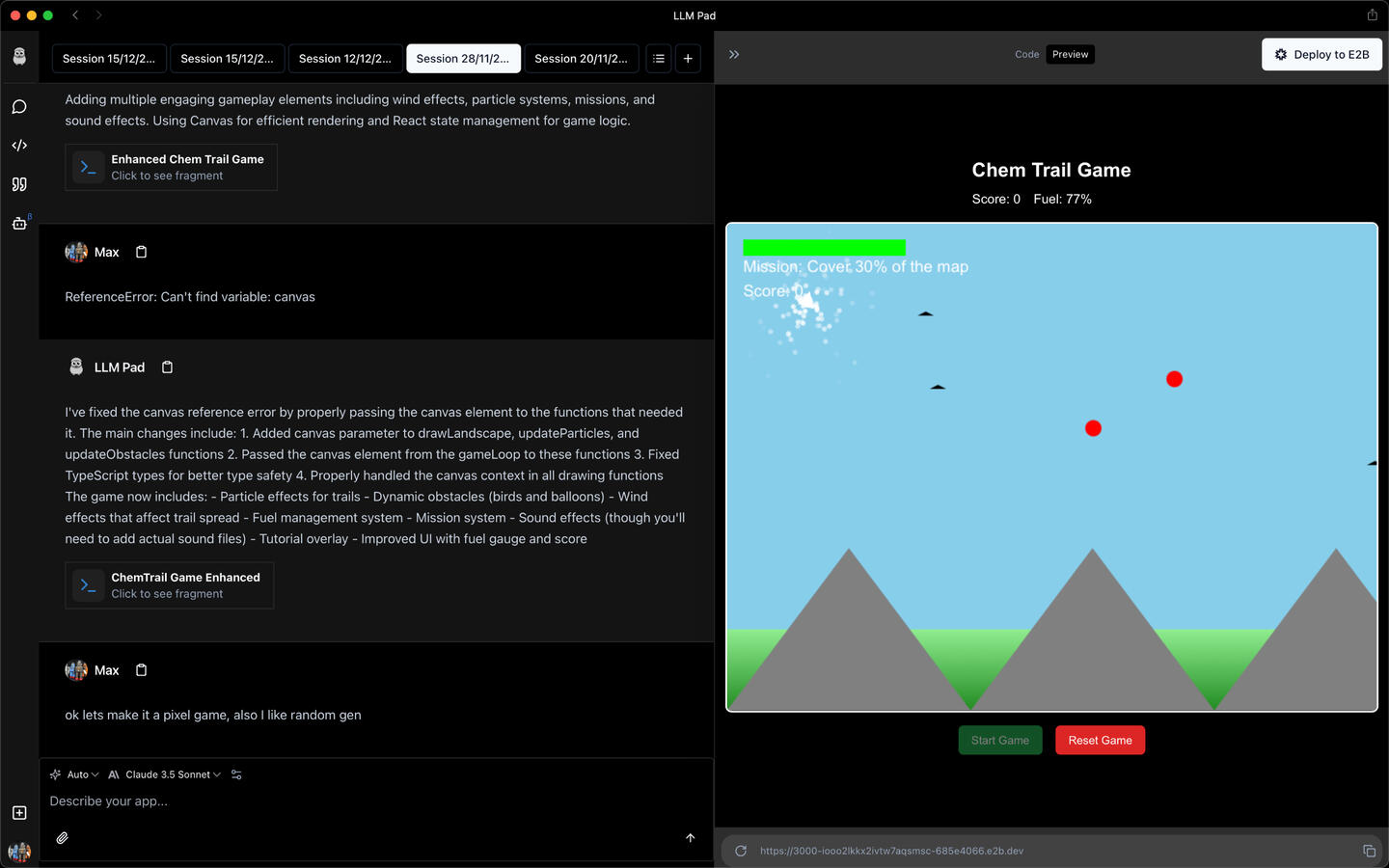 Build app fragments and UI&#39;s. Share and execute using E2B